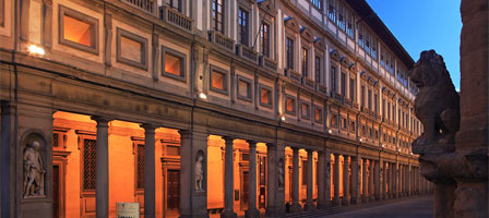 The exterior of the Uffizi Gallery, Florence