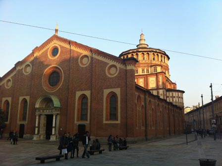 An image of the church inb Milan that is home to Da Vinci's Last Supper